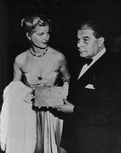 Pascal with his wife Valerie at a reception for Androcles and the Lion in 1952