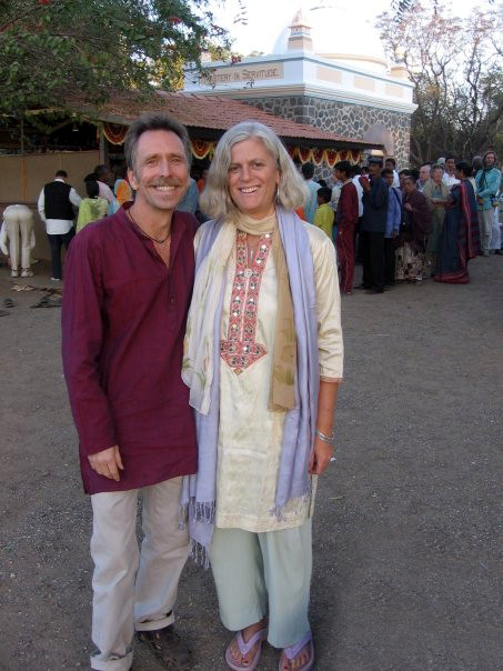 Mark and Lisa at Meher Baba's Samadhi, Meherabad, India