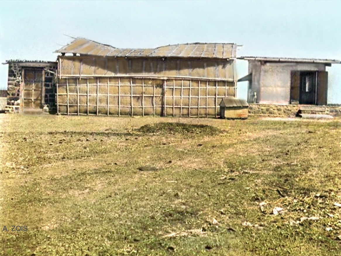 The crypt-room-door to the left-covered platform and Baba's Tin Cabin during His 1935 seclusion