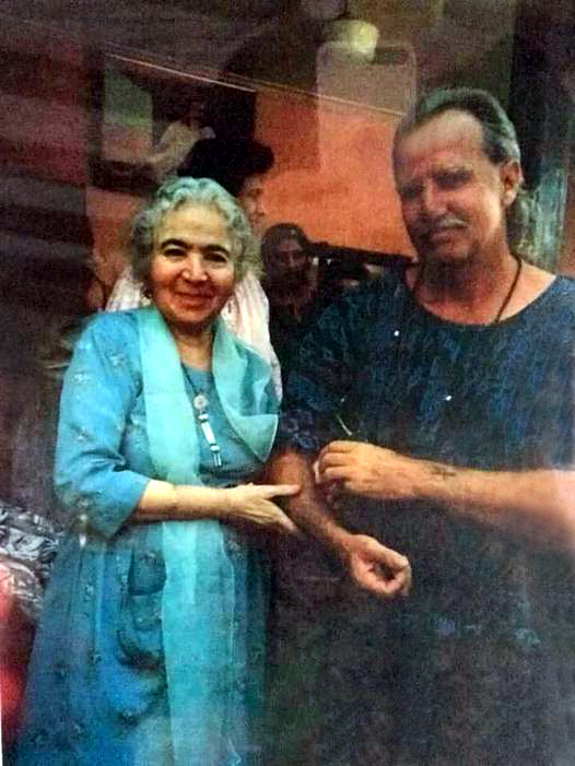 Peter with Meher Baba's sister - Mani S. Irani in India.