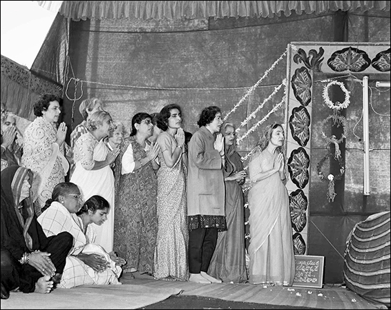 The first Amartithi—31 January 1970 - Mehera & the women mandali singing Arti.