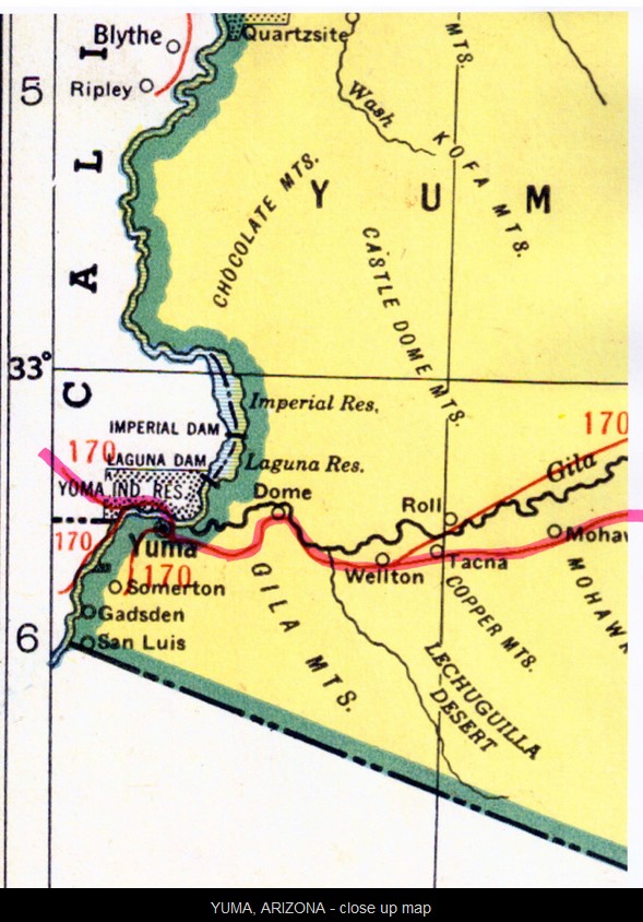 1932 : Arizona & California State Rail Route ( close up )