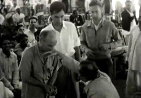India ; 1954 - Behind Francis are Australians Bill LePage and John Ballantyne