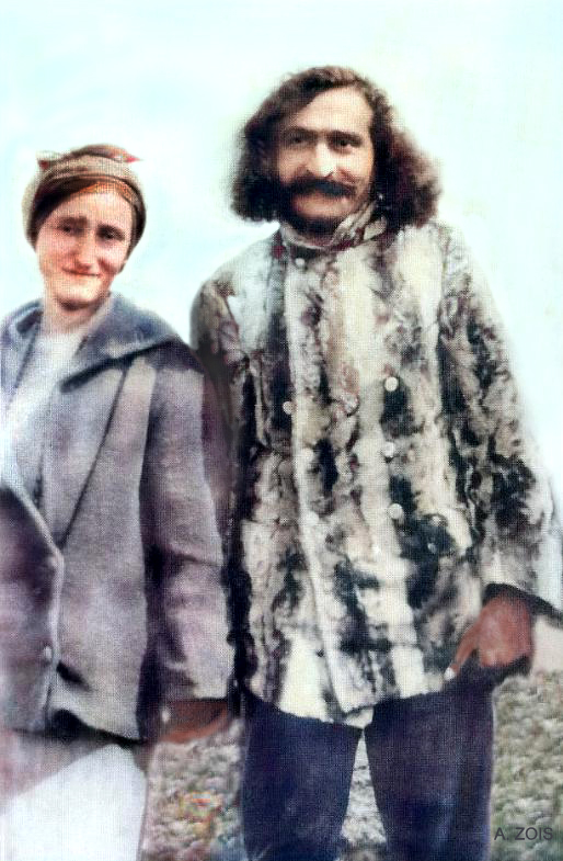 Margaret with Meher Baba in 1931. Image colourized by Anthony Zois.