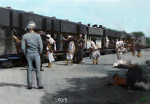 Ahmedabad Railway Station platform. Image rendition by Anthony Zois.