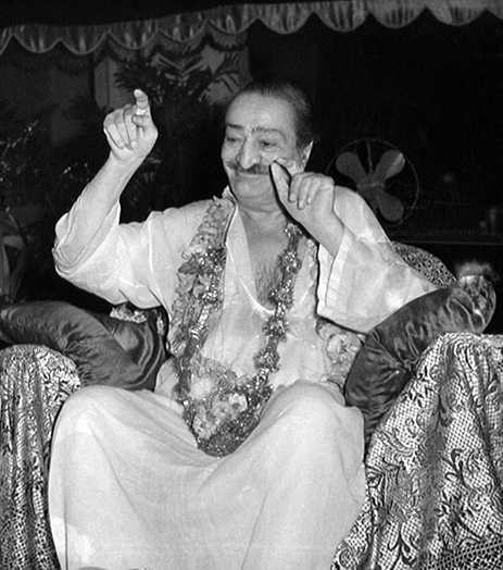 Guruprasad : This photo of Meher Baba was the original image inside Meher Baba's Samadhi ( Tomb ). Courtesy of the Sriramamoorthy Collection @ AMBCCPT, INDIA