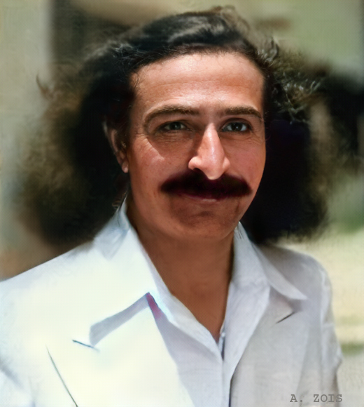 Meher Baba in Hollywood. Image had been trimmed, enhanced & colourized by Anthony Zois.