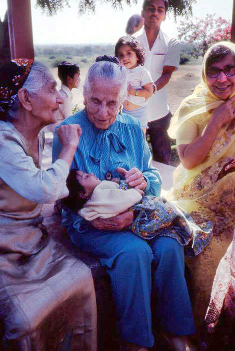 India ( L-R ) Banumasi Kerawala, Kitty Davy, and Mehroo Bilamoria-1984; Courtesy of Anne Giles