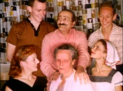 1958 ; Margaret Craske Dancers : Tex -top left , Margaret - in front of Baba ; Peter Saul is on Baba's right