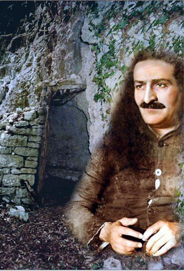 6. Meher Baba and the cave at Assisi, Italy. Artist - Cherie Plumlee