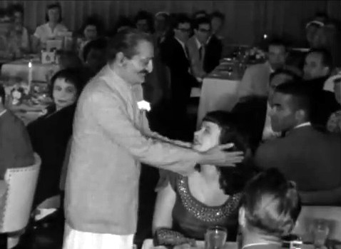 Meher Baba and Charmain Duce at Longchamps Restaurant, New York City, 22nd July 1956