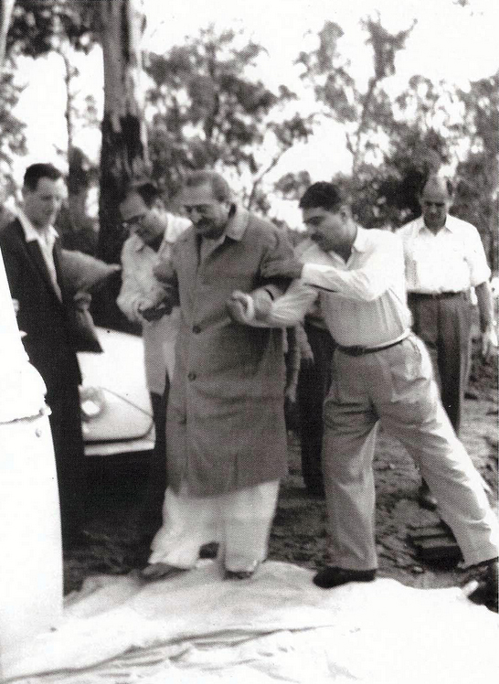 June 1958 : Meher Baba at Avatar's Abode. Photo taken by Colin Adams ( Stan's son ) & courtesy of Avatar's Abode Archives.