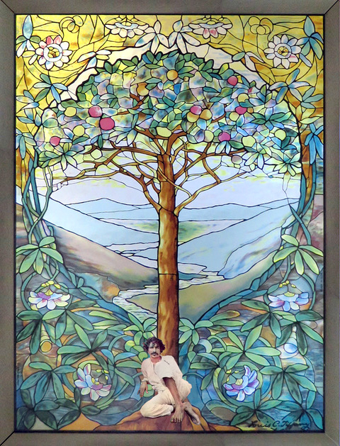  Collage : Stain-glass by Louis Comfort Tiffany, NY, USA. & Baba's image added & courtesy of Eric Tepermen. 