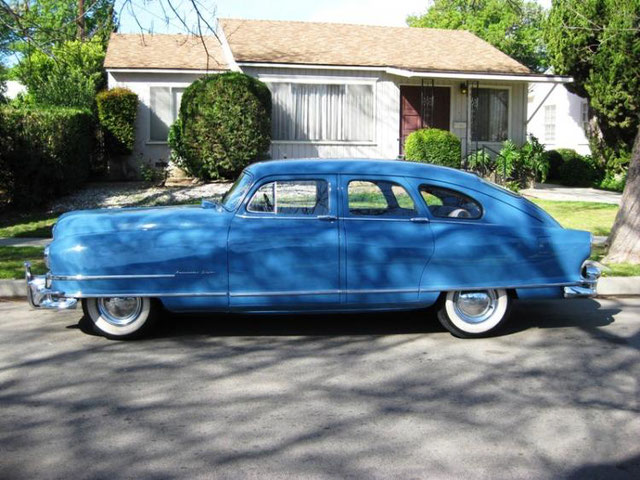 1951 NASH AMBASSADOR AIRFLYTE 4-DOOR SEDAN. This is the model of the car Baba travelling between Myrtle Beach SC. and Prague, OK., where the car accident occured.