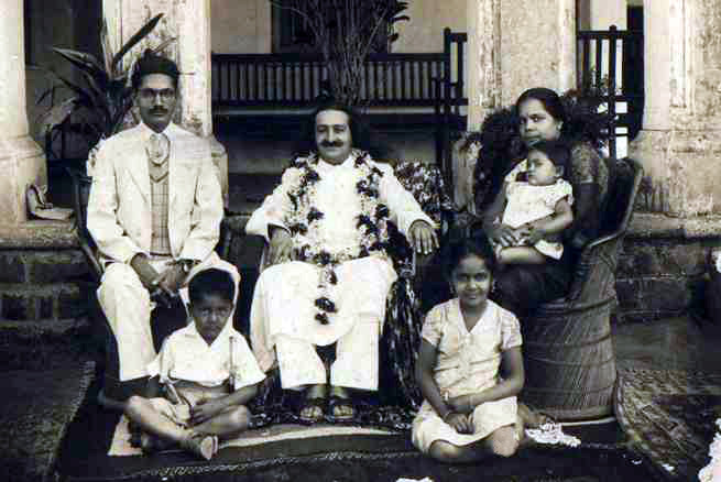 Meher Baba with Dr. C.D. Deshmukh and his family in Nagpur, India