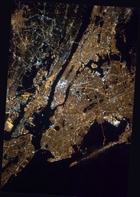 NYC from the International Space Station by Canadian Commander, Col. Chris Hadfield, 2013