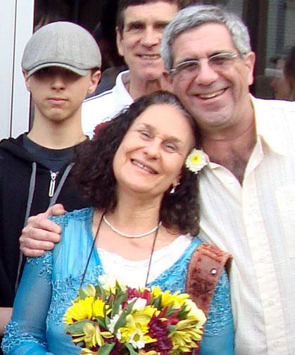 Christopher Oppenheim(son), Robin Reeves-Oppenheim and Jim Oppenheim (husband) at Chai Pani Decatur - Courtesy of Anne Giles