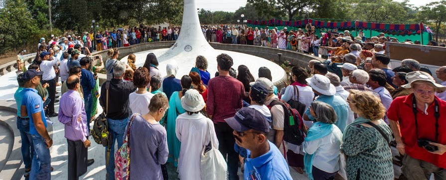 Crowds at the Memorial Tower Inuaguration