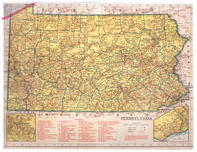 1932 : Pennsylvania rail route.
