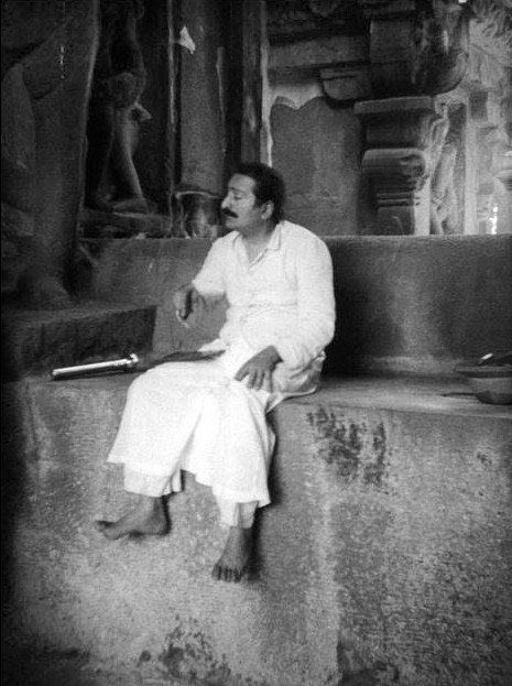 MSI Collection - Meher Baba at Ellora. Original B/W image.