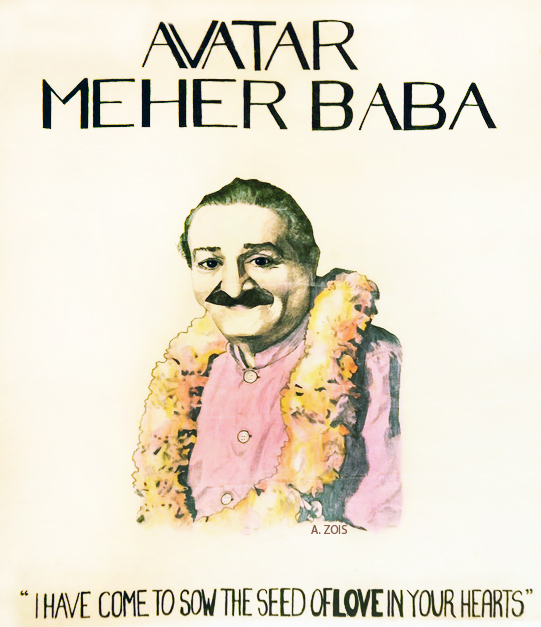 Meher Baba poster by Anthony Zois - 1974