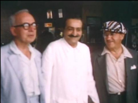 (L)Ben Hayman, Meher Baba, Fred Winterfeldt ( R)