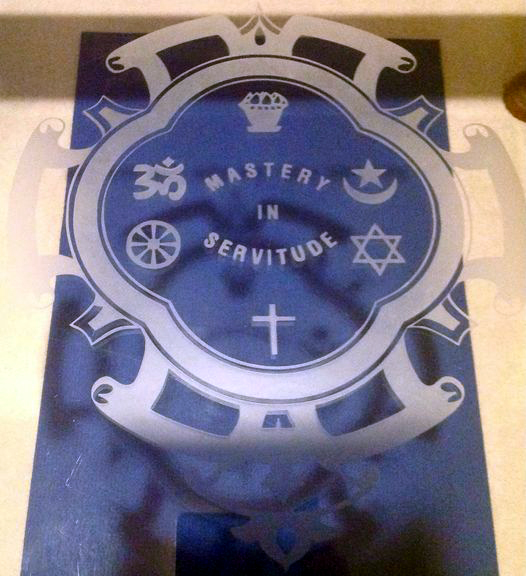  Sand blasting on glass