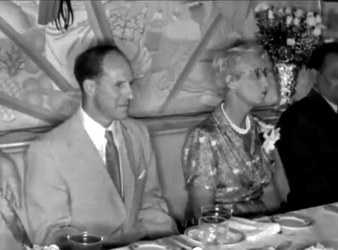 22nd July 1956 ; Darwin seating next to Enid Corfe at  Longchamps Restaurant, New York City