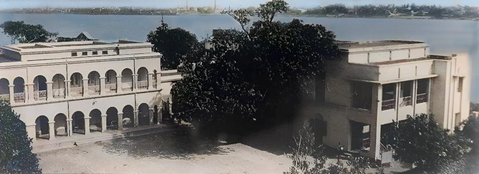 Old Math Building on the Left and Swamiji's House on the Right