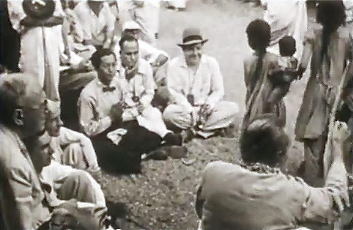 1954 ,Ahmednagar, Trust compound,India ; Hitaka sitting with his hands together  - Courtesy of "Meher Baba's Call"