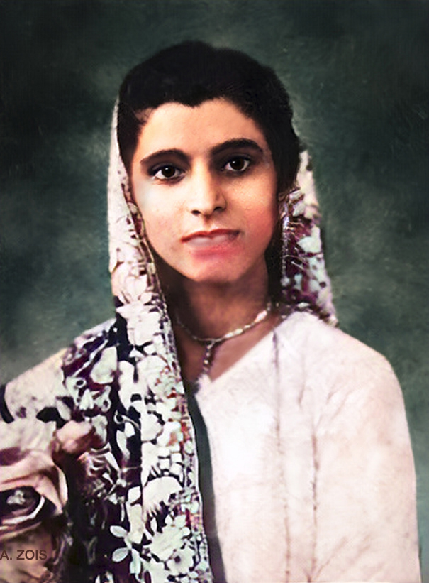 Gaimai Jessawala’s wedding photo 1915. Image rendition by Anthony Zois.