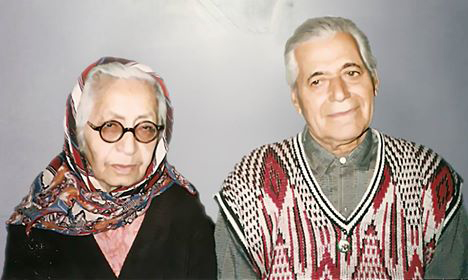 Esfandiyar with his wife