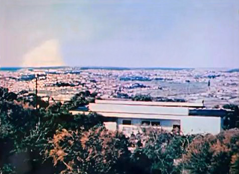 Mid-1950s ; View towards the Pacific Ocean with Meher House in the foreground