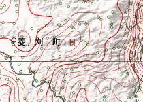 参考 九州菱刈金鉱山のH高重力図