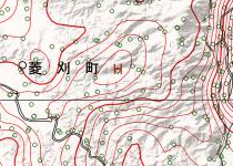 参考　九州菱刈金鉱山のH高重力図