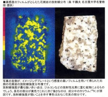花崗岩は崩壊しやすい、放射線元素に富む長石、ジルコンが濃縮された放射線強度2.0μS/hr < が高い地層は僅か0.2%と希少であり医学治療用として使用されています。(東京ミネラルショーで聞き取り)