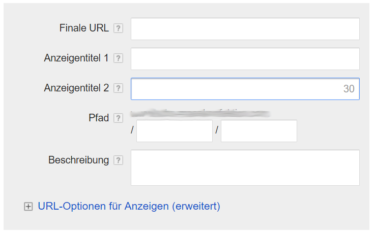 Nutzen Sie die Anzeigentitel, den Pfad und die Anzeigen Beschreibung um relevanten Keywords zu verbauen
