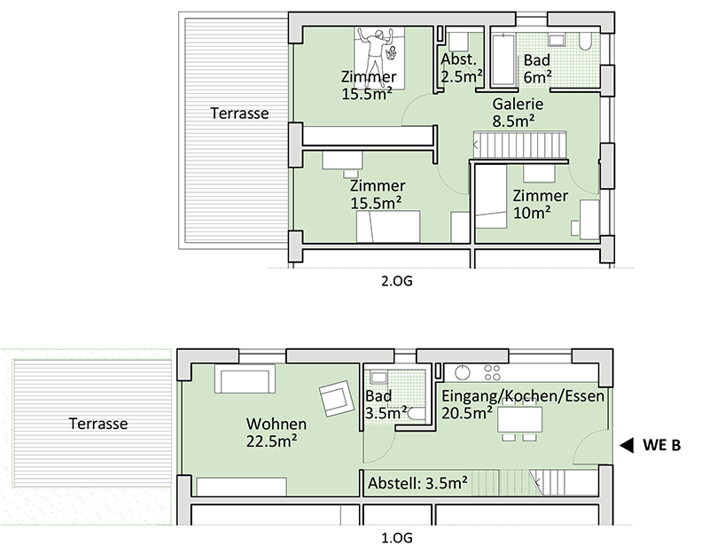 Grundriss Wohnung B | Wohnen auf dem Birkenhof in Brachelen | Wohnung mieten