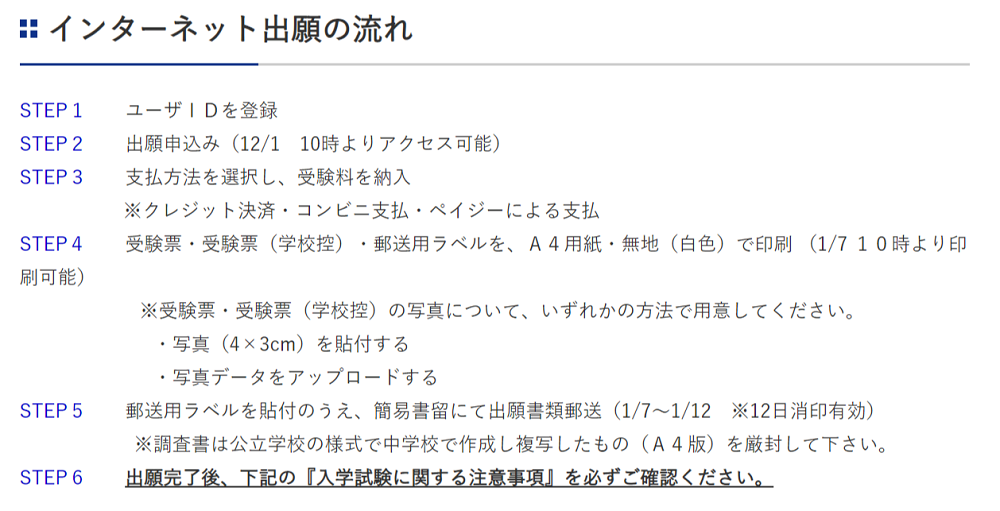 【獨協埼玉】インターネット出願の流れ