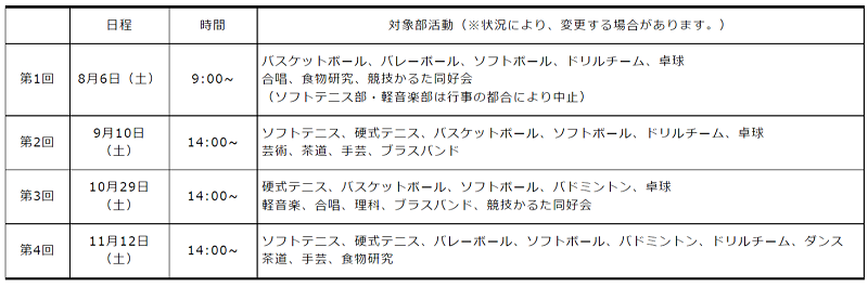 【東京家政大附】8～11月 部活動体験会