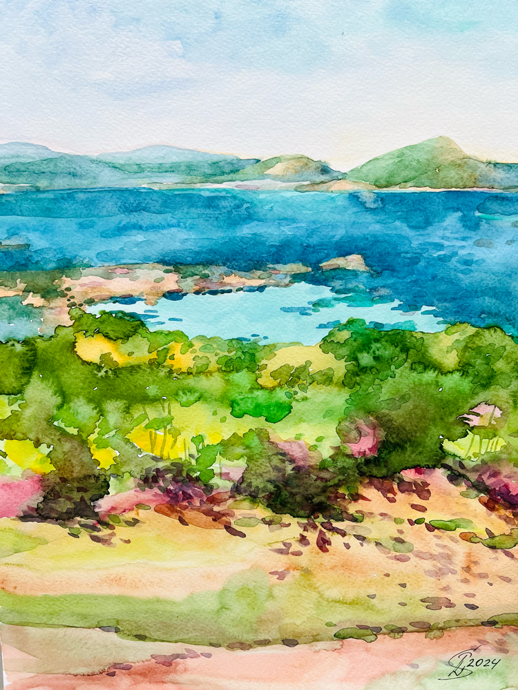Sardinien_1, Aquarell auf Papier, 29,5 x 41,5 cm