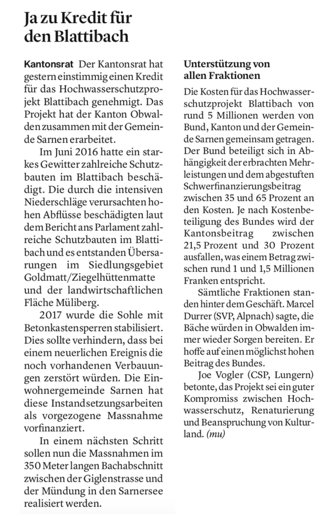 Obwaldner Zeitung vom 25.03.2022