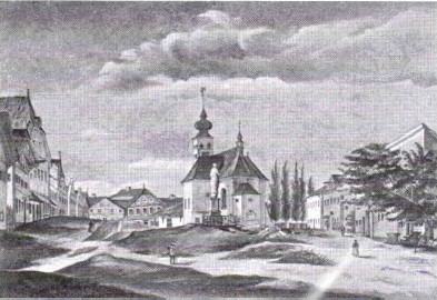 Riedau Marktplatz um 1848