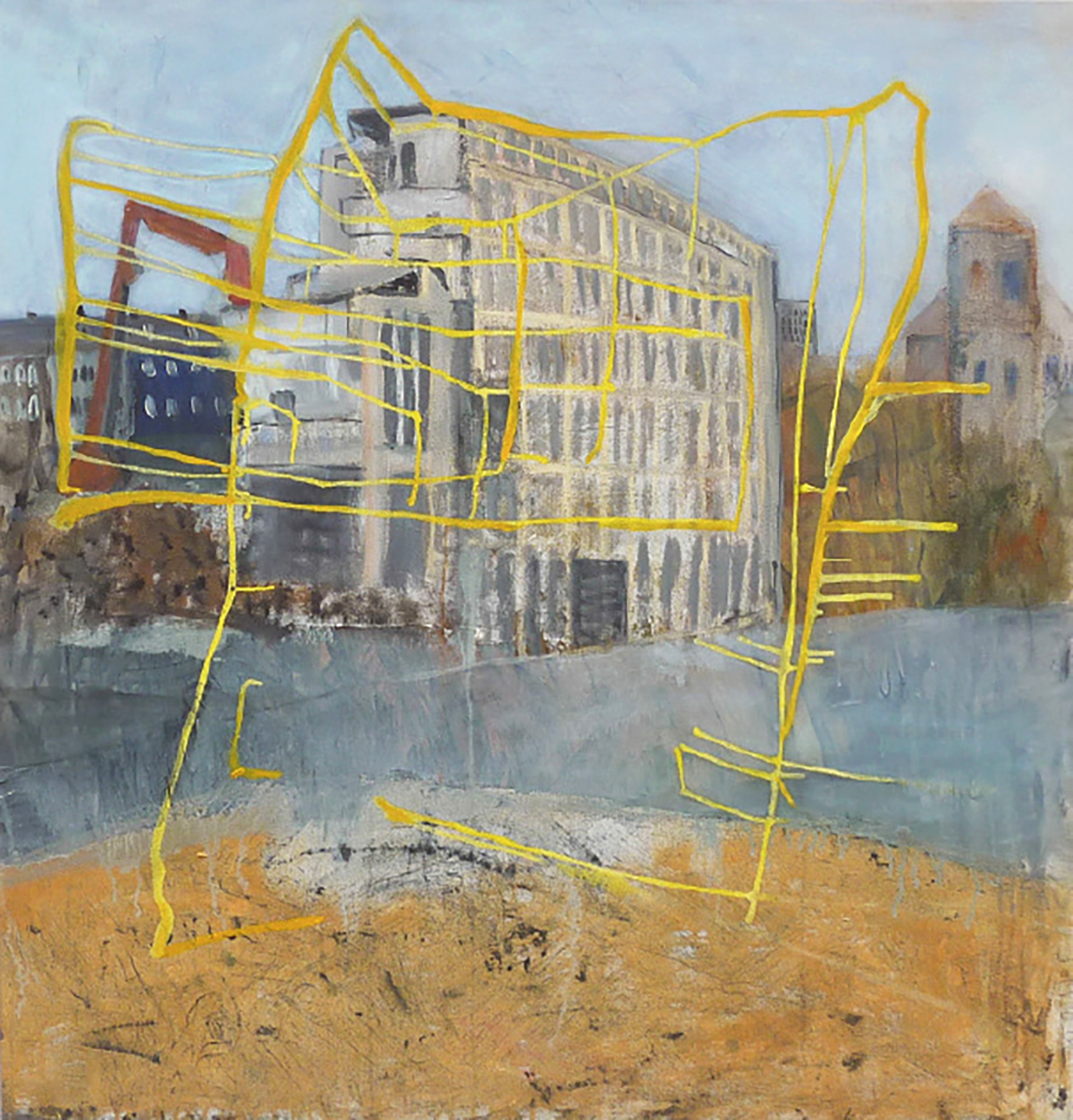 Gereonstrasse, 2009 /12, Mischtechnik auf Leinwand, 115 x 110 cm