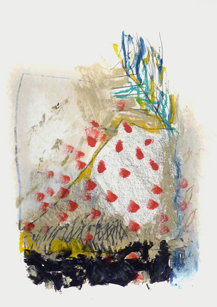 Landschaft (10), 2007, Mischtechnik auf Papier, 42 x 29,7 cm