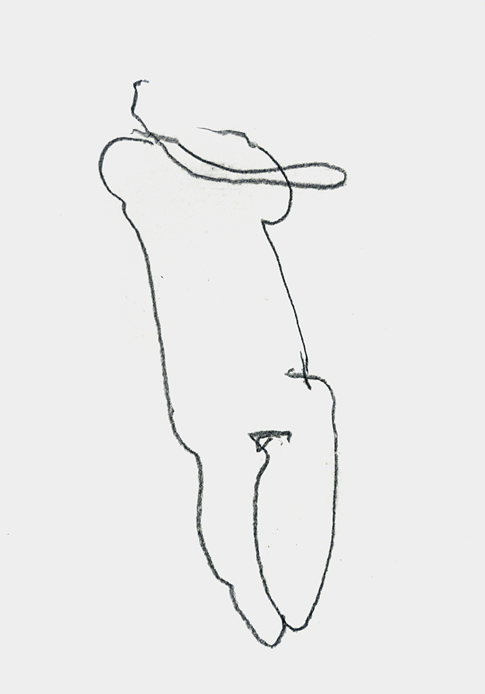 Ohne Titel (Serie Skizzen /e), 2010, Kohle auf Papier, 29,7 x 21 cm