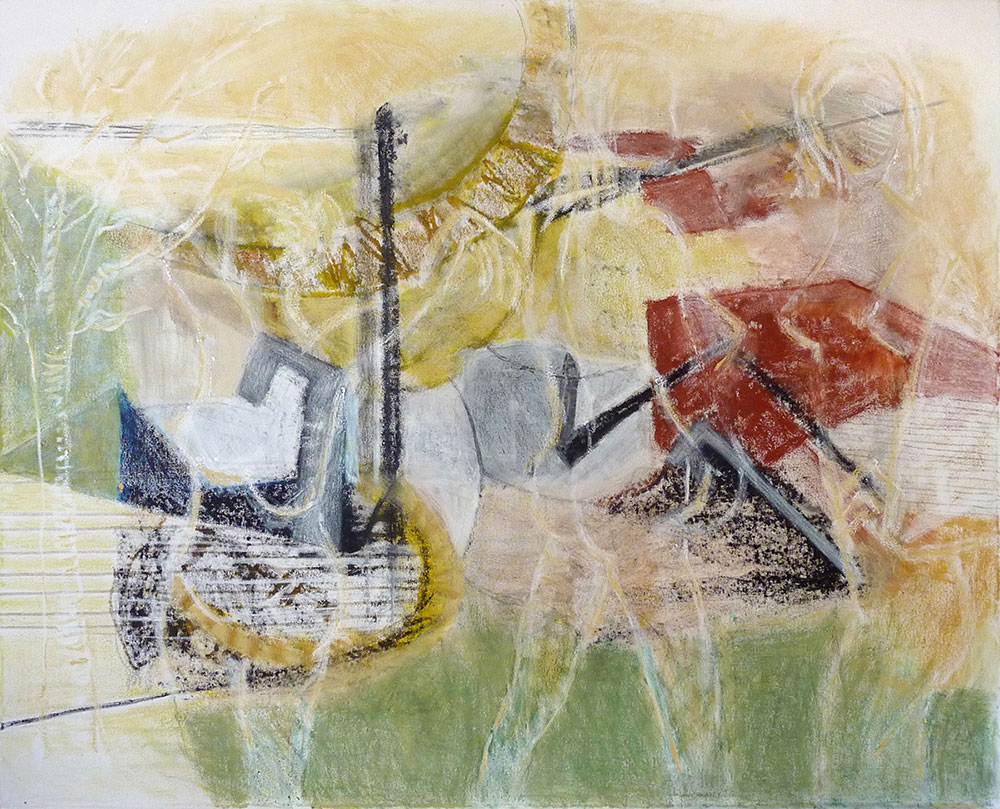 Traum und Wirklichkeit, 2015, Ölstick auf Leinwand, 90 x 111 cm