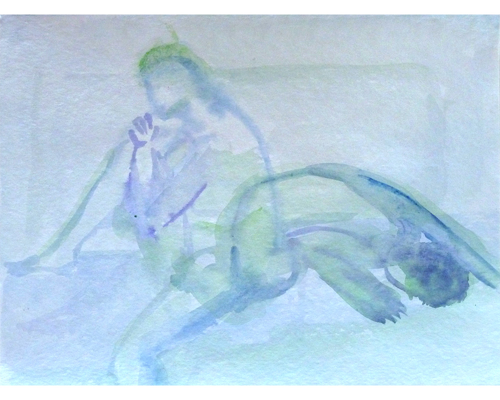 Am Wasser, 2017, Aquarell auf Papier, 24 x 32 cm