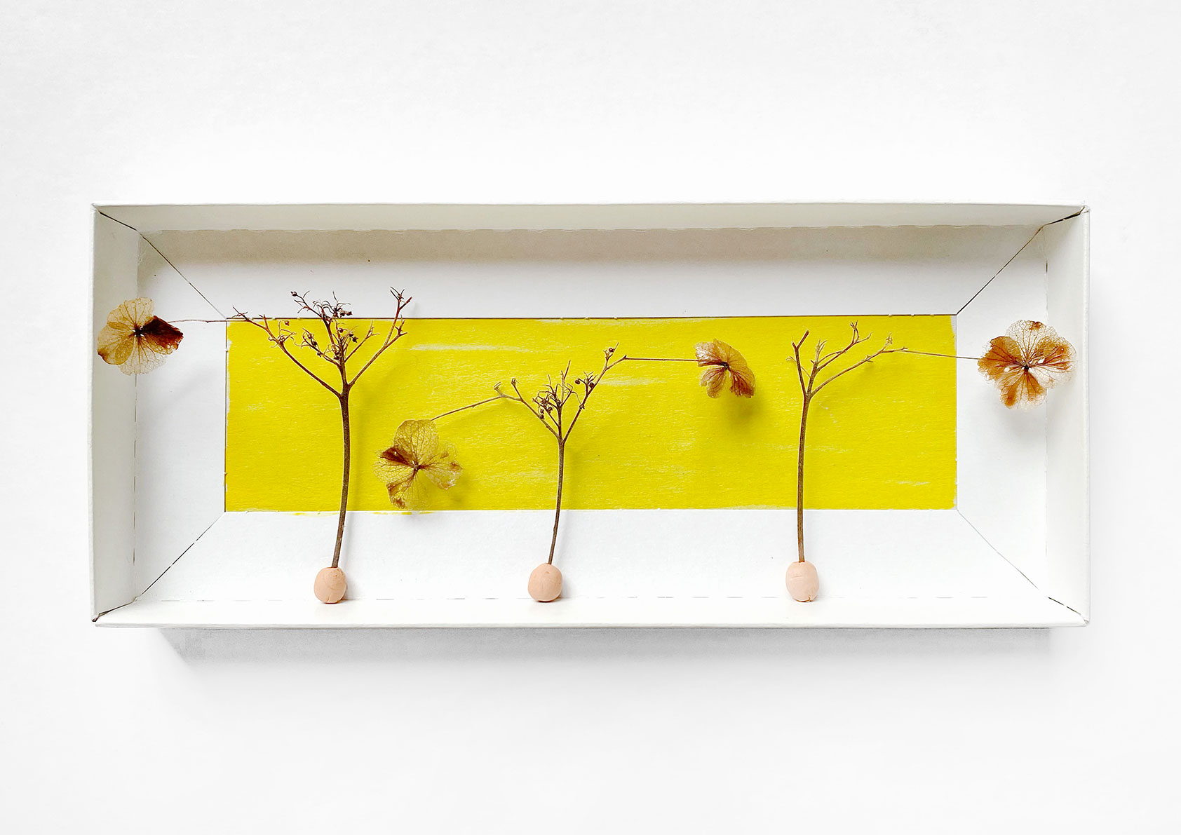 Herbstliche Impressionen (47), Aquarell, Pappe, Pflanzen, Ton, 28 x 11,5 x 2,5 cm