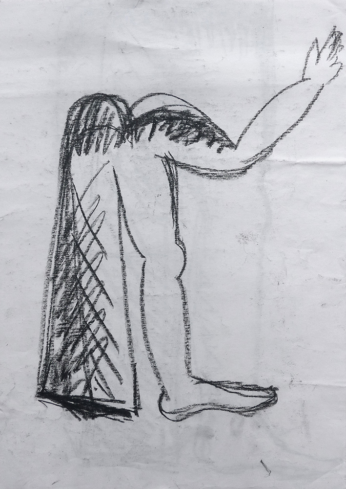 Fußskizze, 2000, Grafit auf Papier, 42 x 29,7 cm